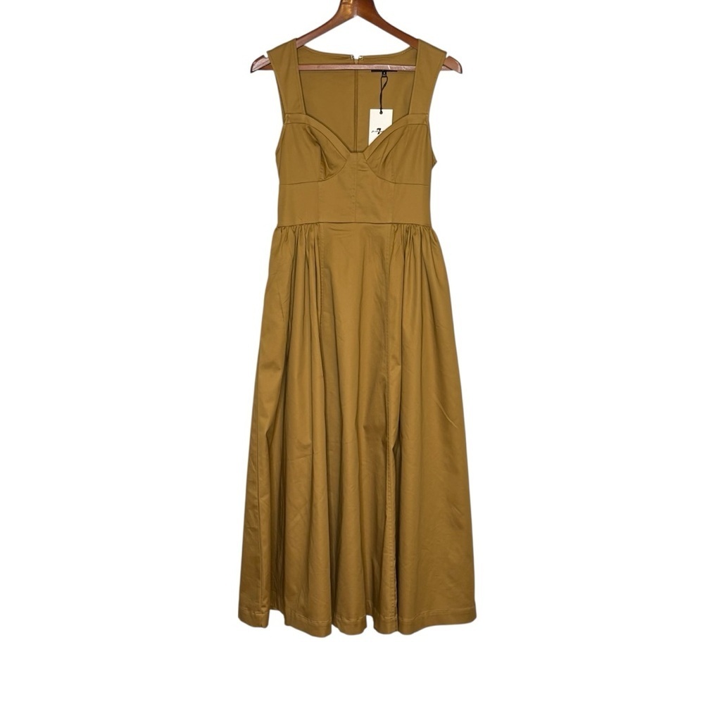NWT 7 For All Mankind Corset Inspired Maxi Dress Size 8 Lined Pockets Stretch - Picture 5 of 14